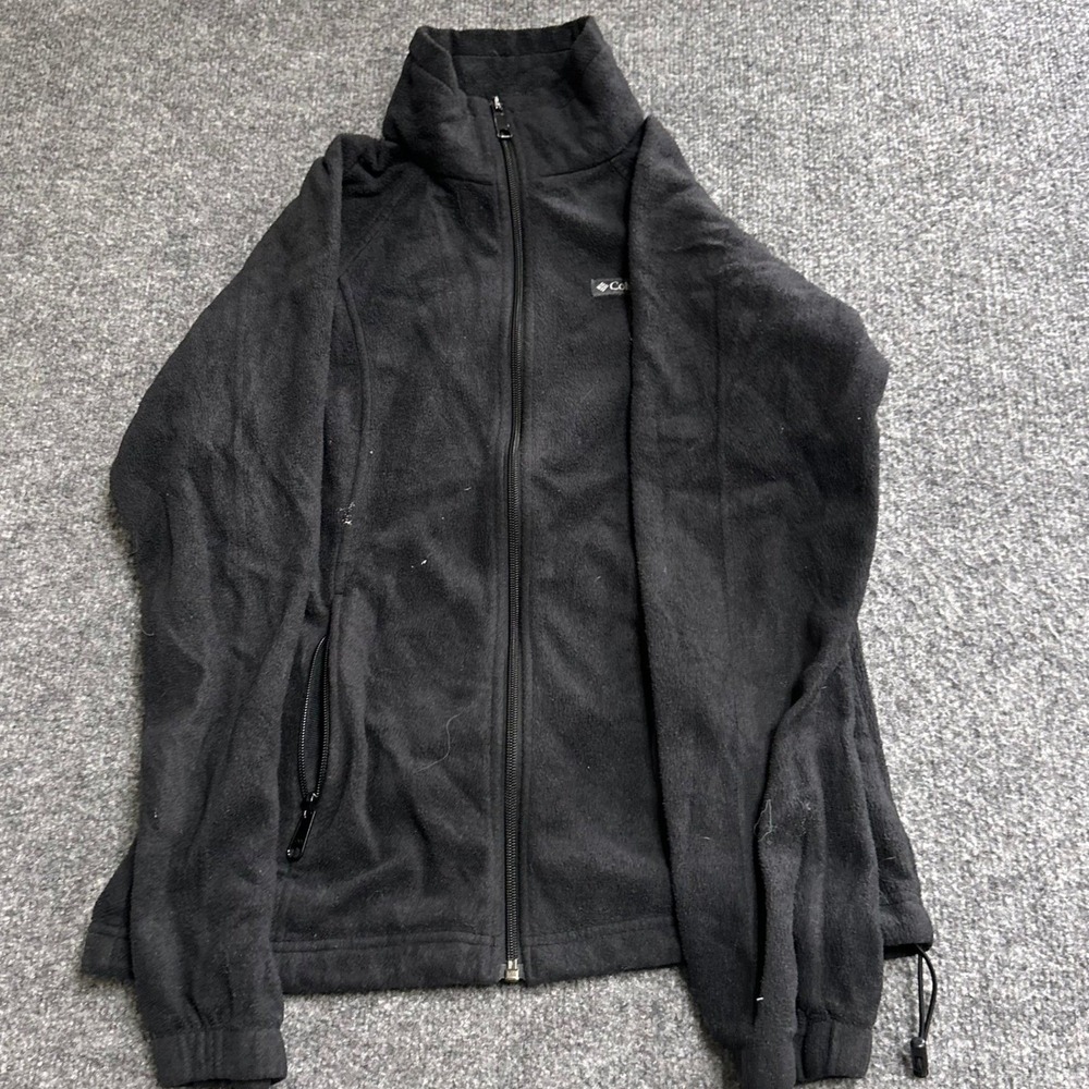 Columbia Fleece Jacket Womens Size S Black Benton Springs Full Zip Mock Neck